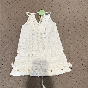 NWT Samson white eyelet coverup size small
